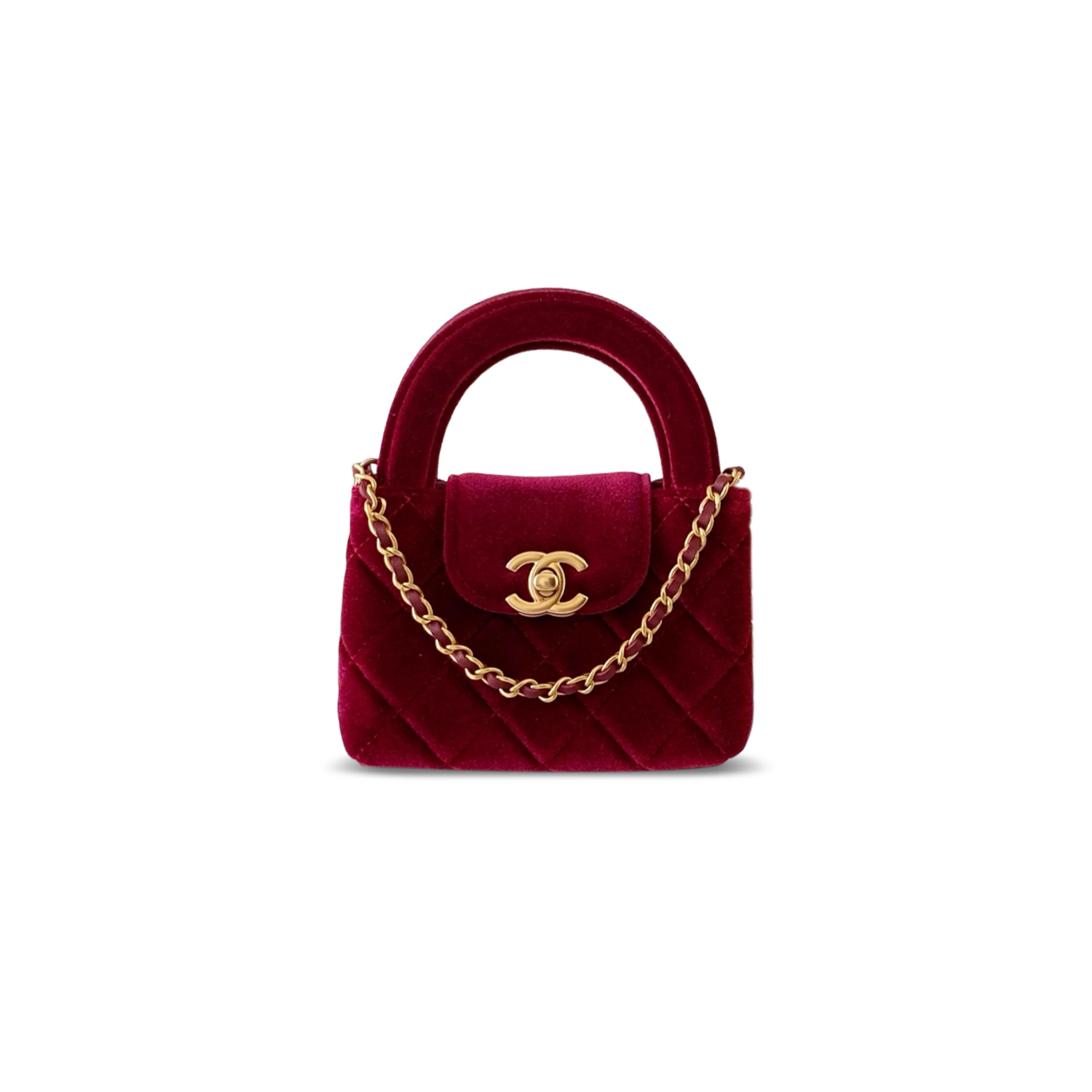 CHANEL KELLY NANO SHOPPING BAG VELVET AS3435 (12.5*8.3*4cm)